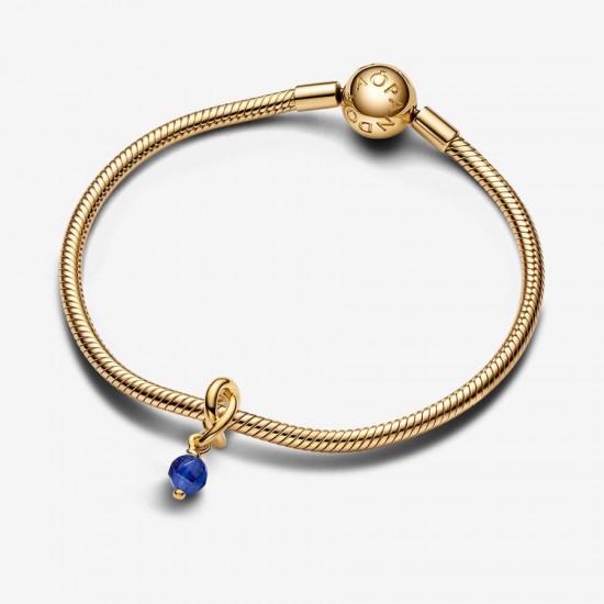 Pandora September Zeeblauwe Oneindigheidscirkel Hangende Bedel. 763462C09 - 55555