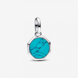 Pandora Turkooiskleurige Graveerbare Mini Medaillonbedel 793388C01 - 55557