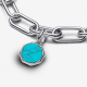 Pandora Turkooiskleurige Graveerbare Mini Medaillonbedel 793388C01 - 55557