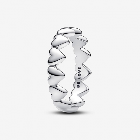 Pandora Rij Harten Ring Maat 16,5 (52) - 55559