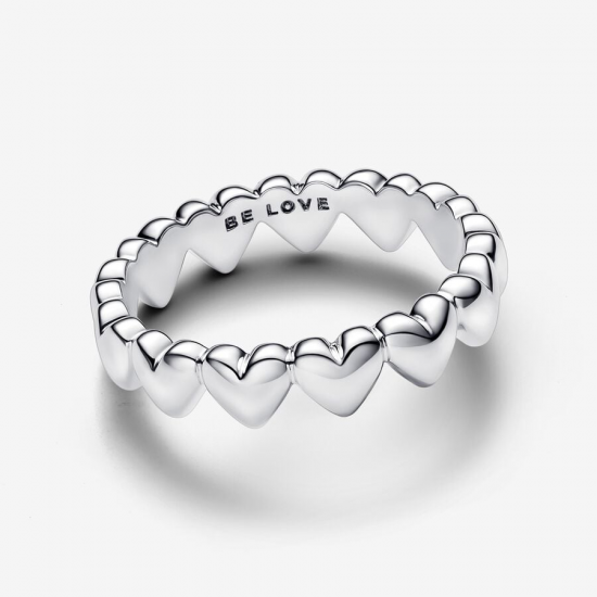 Pandora Rij Harten Ring Maat 16,5 (52) - 55559