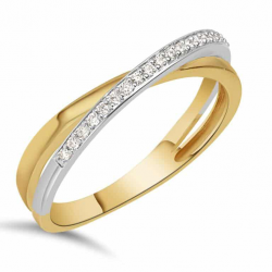 Pas Diamonds Crossover Ring 21-0.10 Crt G SI Maat 17 - 55595