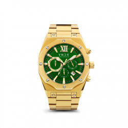 VNDX Wise Man Staal Goud Groen HORLOGE MD11885-17 - 55604