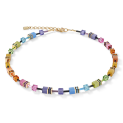 GeoCUBE® Necklace multicolour rainbow gold - 55634