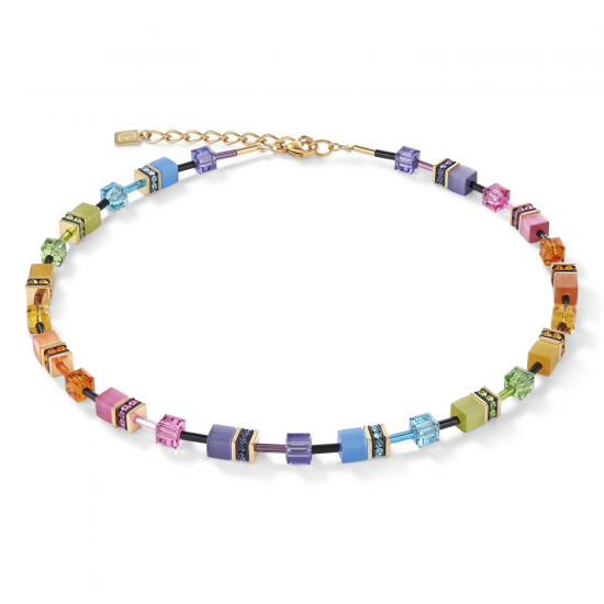 GeoCUBE® Necklace multicolour rainbow gold - 55634