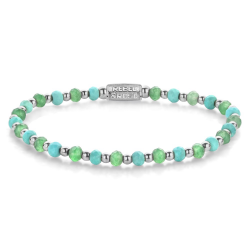 Rebel & Rose Armband Blue Green Adventure Vrouw  Armband Kralen Blauw Zilver 4mm - 55635