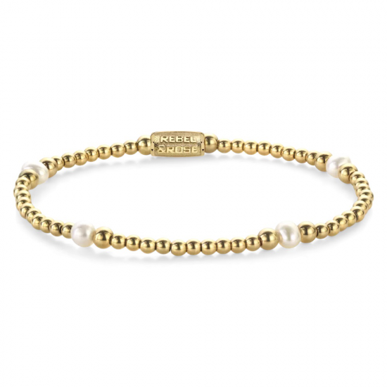 Rebel & Rose Armband Touch of Pearl Gem Vrouw Armband Parels Wit Goud 4mm - 55638