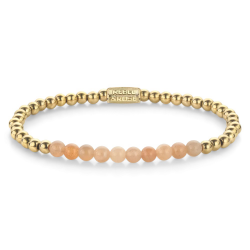 Rebel & Rose Armband Sunstone meets Yellow Gold Vrouw  Armband  Kralen  Oranje  Goud  4mm - 55641