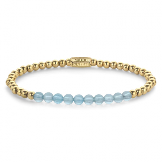 Rebel & Rose Armband Blue Sky meets Yellow Gold Vrouw  Armband  Kralen  Blauw  Goud  4mm - 55643