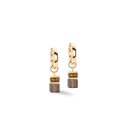 GeoCUBE® Chunky Chain hoop earrings gold-brown - 55652