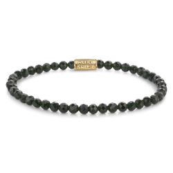 Rebel&Rose Green Glam Rocks Gold Vrouw Armband Kralen Zwart 4mm - 55837