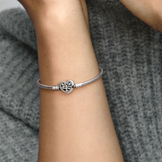 Pandora Moments Stamboom Snake Chain Armband met Hartsluiting MAAT 17 - 55924