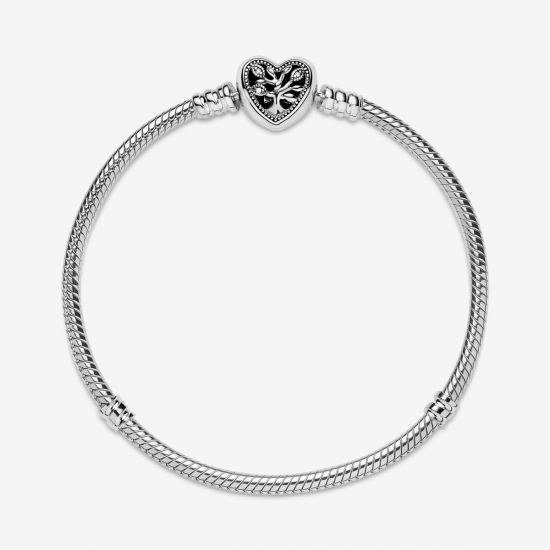 Pandora Moments Stamboom Snake Chain Armband met Hartsluiting MAAT 17 - 55924