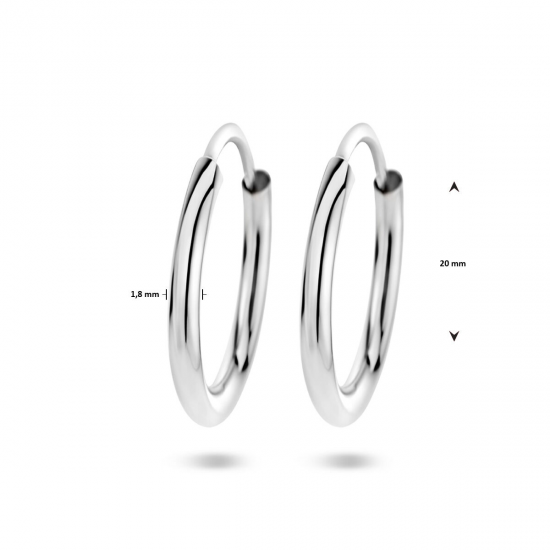 Zilveren oorringen 1,8 mm ronde buis - 55965