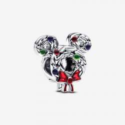 Pandora Disney-bedel met Mickey Mouse en kerstkrans 793531C01 - 55980