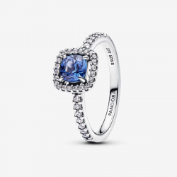 Pandora Sprankelende ring met vierkante blauwe halo MAAT 17 193555C01-54 - 56004