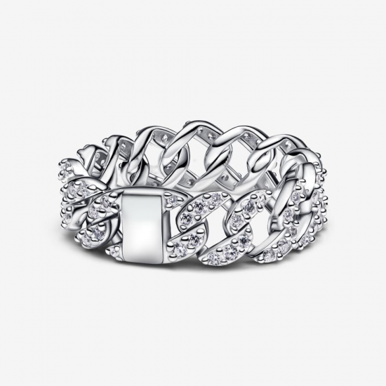 Pandora Ring met pavé en Cubaanse schakel MAAT 18 163554C01-54 - 56012