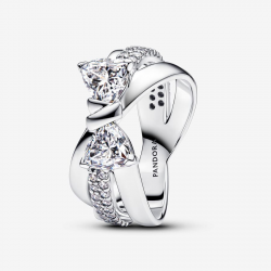 Pandora Sprankelende ring met strik en vervlochten banden MAAT 18 193553C01-56 - 56020