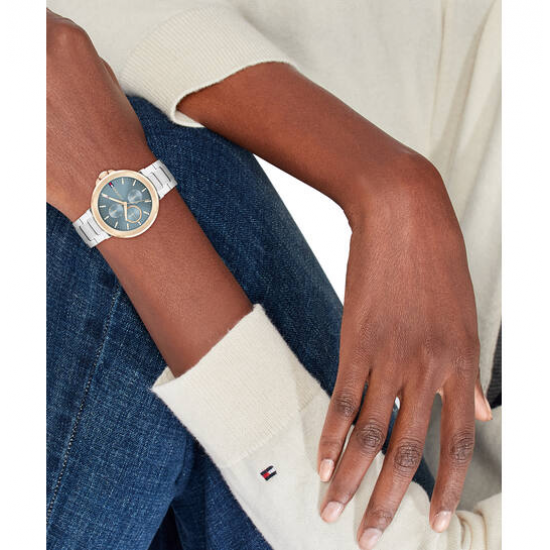 Tommy Hilfiger LORI Dames Horloge 38MM Zilverkleurig - 56072