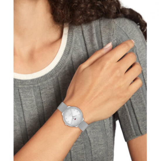 Tommy Hilfiger DEMI Dames Horloge 33MM Zilverkleurig TH1782698 - 56074