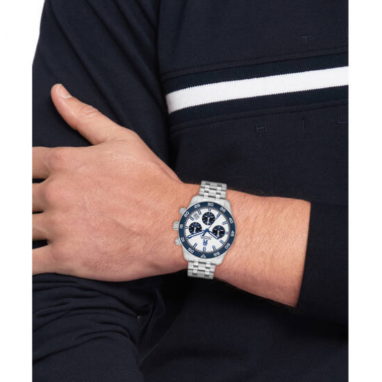 Tommy Hilfiger horloge TH85 CHRONO 41MM Zilverkleurig - 56081