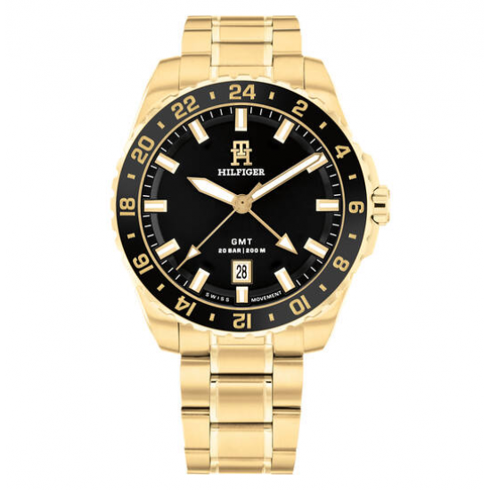 Tommy Hilfiger horloge  TH85 Swiss GMT 42MM Goudkleurig - 56086