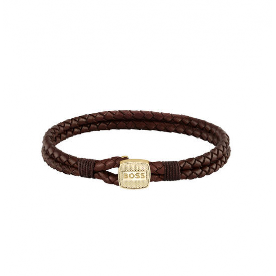BOSS Armband Leer 19cm GOUDKLEURIG - 56094