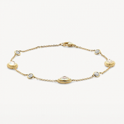 Blush Armband 2252YMQ 14k Geelgoud met Doublette van Mother of Pearl met Rock Crystal en Zirkonia MAAT 16,5-18CM - 56098