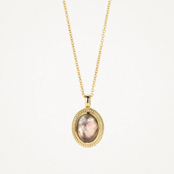 Blush Collier 3169YBQ 14k Geelgoud met Doublette van Black Mother of Pearl met Rock Crystal MAAT 42CM - 56100