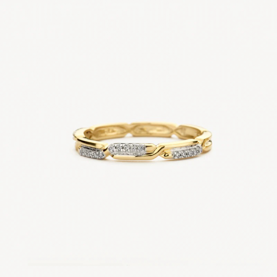 Blush Ring 1256BZI 14k Geel en Witgoud met zirkonia MAAT 17 - 56104
