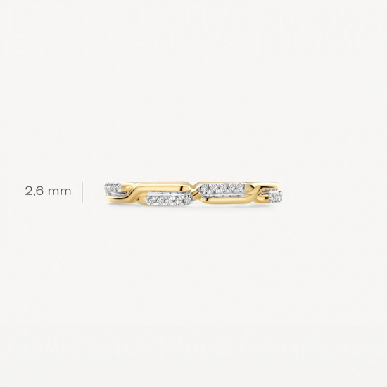 Blush Ring 1256BZI 14k Geel en Witgoud met zirkonia MAAT 17 - 56104