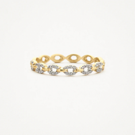 Blush Ring 1257BZI 14k Geel en Witgoud met zirkonia MAAT 17 - 56105