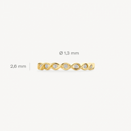 Blush Ring 1257BZI 14k Geel en Witgoud met zirkonia MAAT 17 - 56105