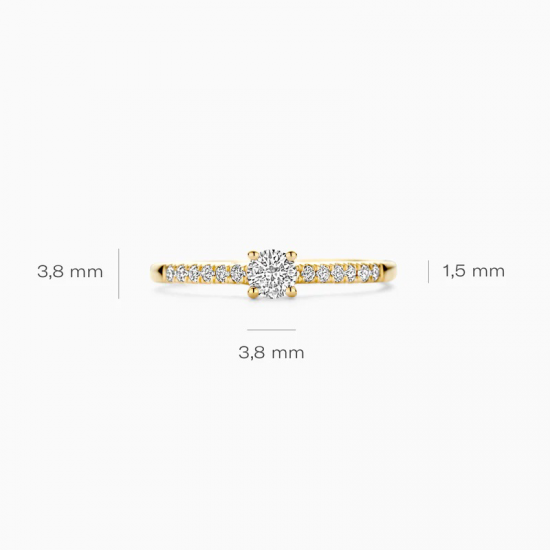Blush Lab Diamonds Ring LG1017Y 14k Geelgoud MAAT 17 - 56120