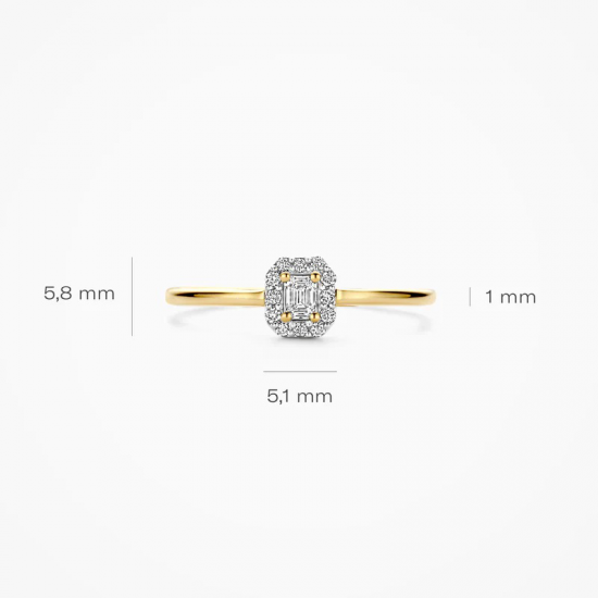 Blush Lab Diamonds Ring LG1022Y 14k Geelgoud MAAT 17 - 56121