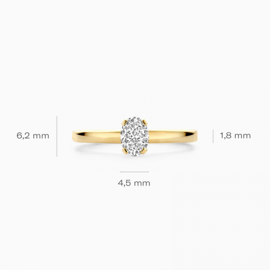 Blush Lab Diamonds Ring LG1019Y 14k Geelgoud MAAT 17 - 56122