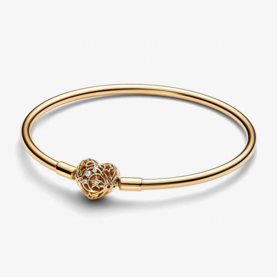Pandora Celestial Heart Clasp Bangle maat 21CM - 56160