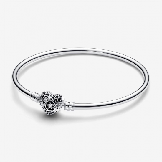 Pandora Celestial Heart Clasp Bangle maat zilver 21CM - 56162