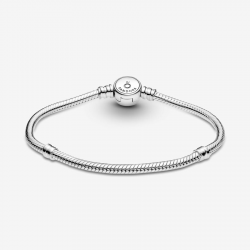 Pandora Pandora Moments Sparkling Blue Disc Clasp Snake Chain Bracelet maat 18 - 56284