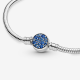 Pandora Pandora Moments Sparkling Blue Disc Clasp Snake Chain Bracelet maat 18 - 56284