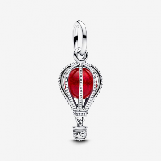 Pandora Air balloon sterling silver dangle with red Murano glass 798064C01 - 56299