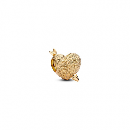 Pandora Heart and arrow 14k gold-plated charm 763666C00 - 56302