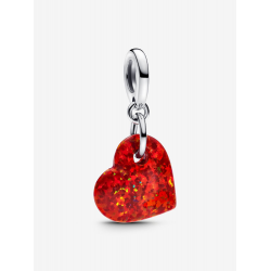 Opalescent Red Heart Dangle Charm - 56336