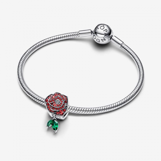Sparkling Rose in Bloom Charm 793201C02 - 56337