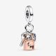 Pandora Tweekleurige sleutel, hangslot en hart hangende bedel - 56338