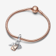 Pandora Tweekleurige sleutel, hangslot en hart hangende bedel - 56338