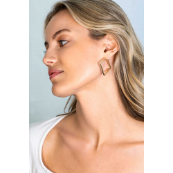 ZINZI gold plated zilveren oorringen met vierkante vorm - 56348
