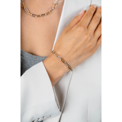 ZINZI bicolor zilveren ovale schakelarmband ZIA2668 - 56349