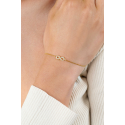 ZINZI gold plated zilveren armband met Infinity teken, vol bezet met witte zirconia's - 56351