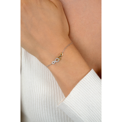 ZINZI zilveren fantasie armband met aan elkaar verbonden Infinity tekens 17-19cm - 56361